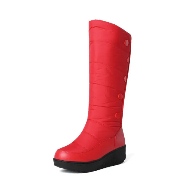 Plus Size Knee length Down Snow Boots Red - Shop at LoveMi