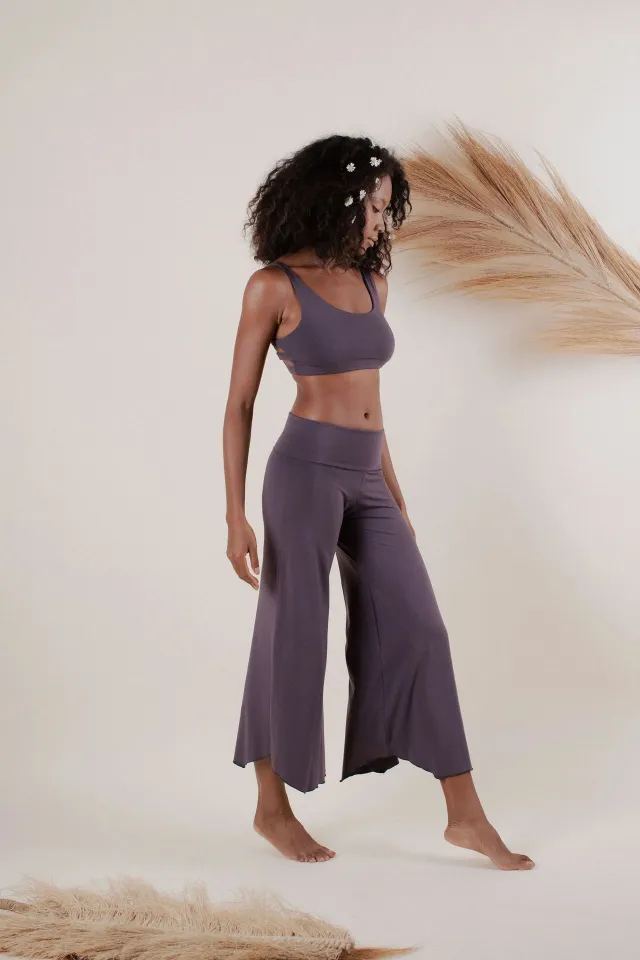 High Waist Irregular Casual Pants Yoga Cropped Pants Gray - Shop at LoveMi