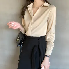 Autumn Clothing Korean Style Design Long Sleeve Casual Shirt - Champagne - View 1
