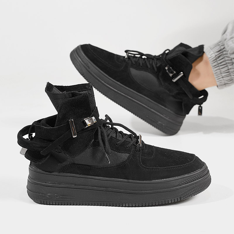 New Leather Boots British-style Mid-top Casual Sneakers