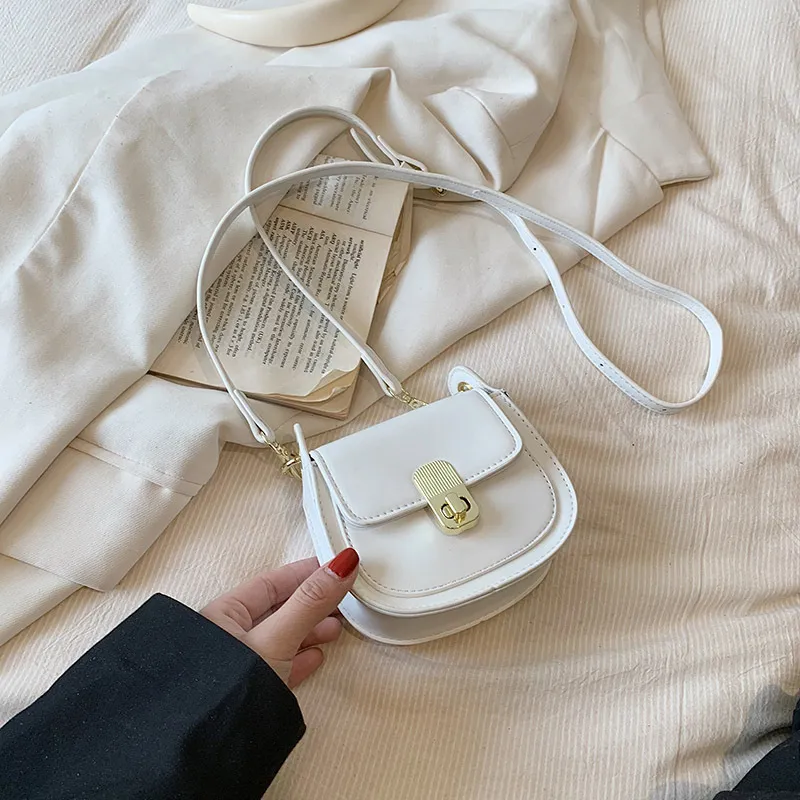 Women's Fashion All-match Crossbody Saddle Bag - White