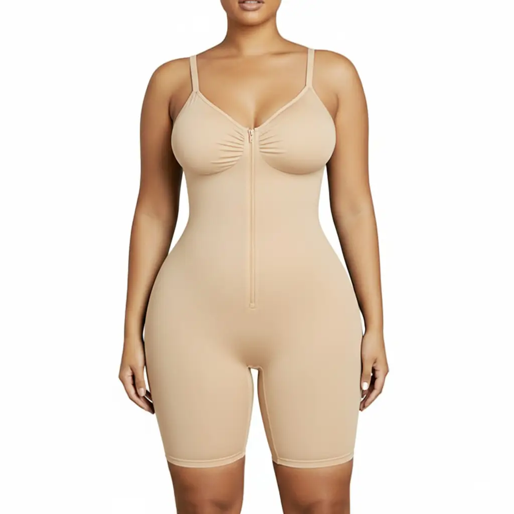 Women's Zip-Up Shapewear Bodysuit Tummy Control Sculpting Undergarment