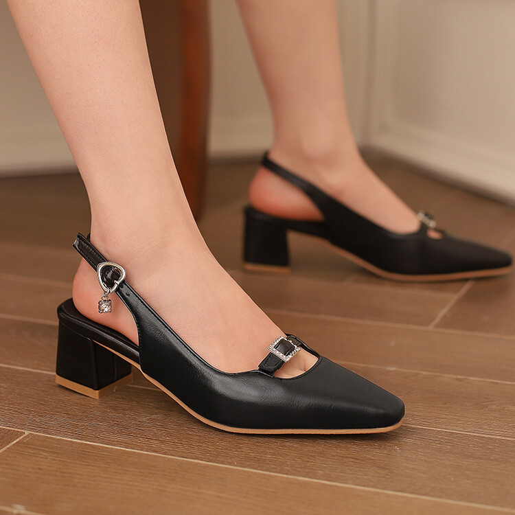 Summer Chunky-heel And Mid-heel Womens Sandals, Plus Size