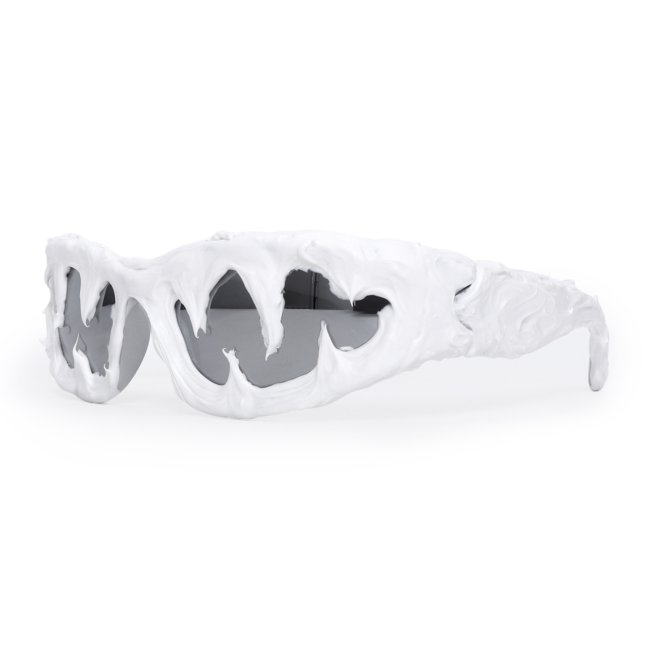 Men's And Women's Avant garde Sunglasses Handmade Epoxy Resin Silver Frame Mercury Sheet - Shop at LoveMi