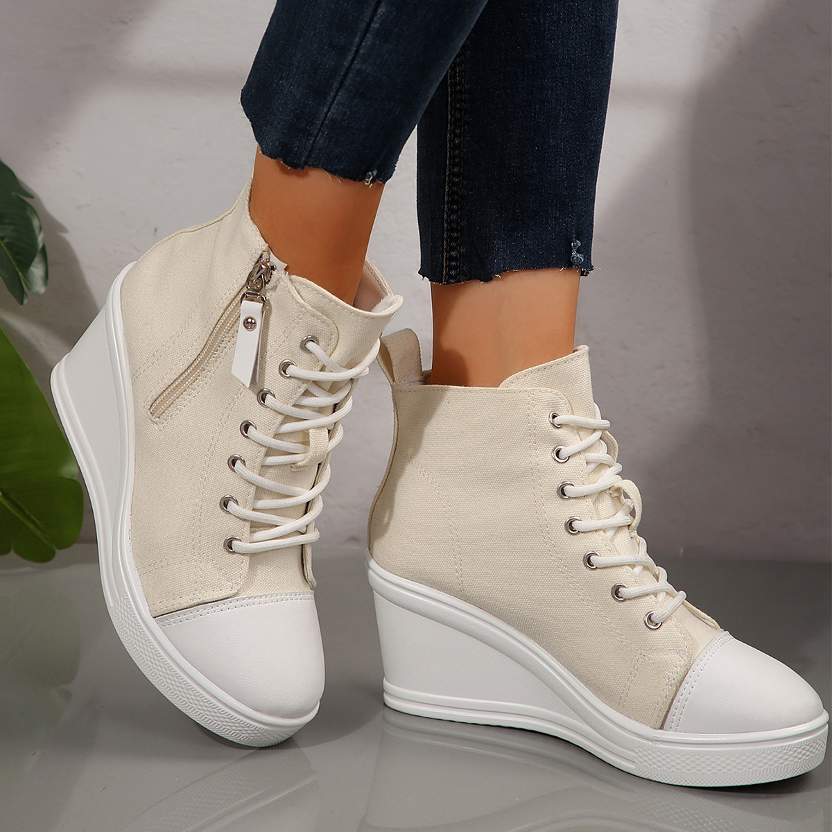 Canvas High-Top Sneakers