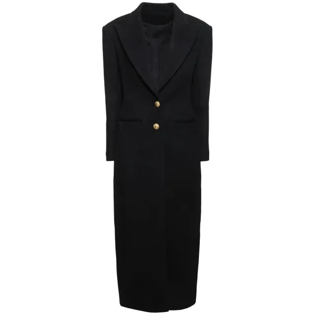 Elegant And Capable Slim fit Single row Two button Women's Extended Coat Black - Shop at LoveMi
