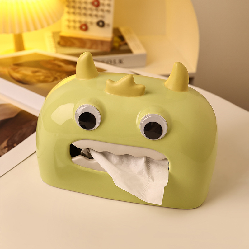 Monster ceramic tissue box table decorative ornaments (egg