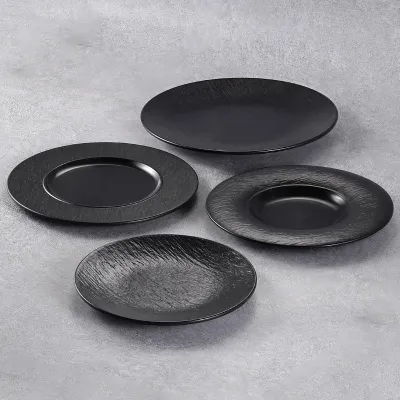 Black Hot Pot Food Plate Barbecue Plate