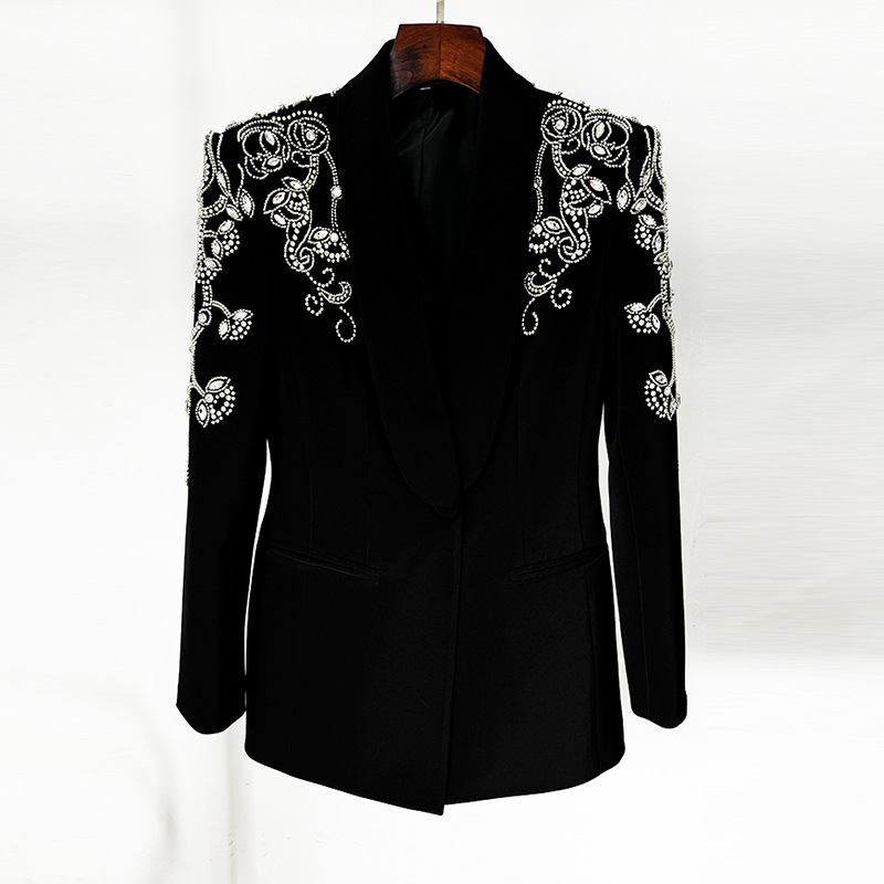 Women's Fashion Diamond Beaded Suit Jacket