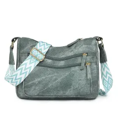 Large Capacity One Shoulder Crossbody New Women's Soft Leather Backpack Bag - Blue - View 1