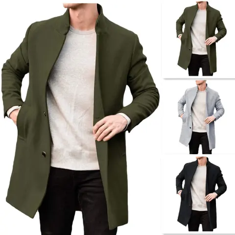 Autumn and Winter New Thick Woolen Men's Coat