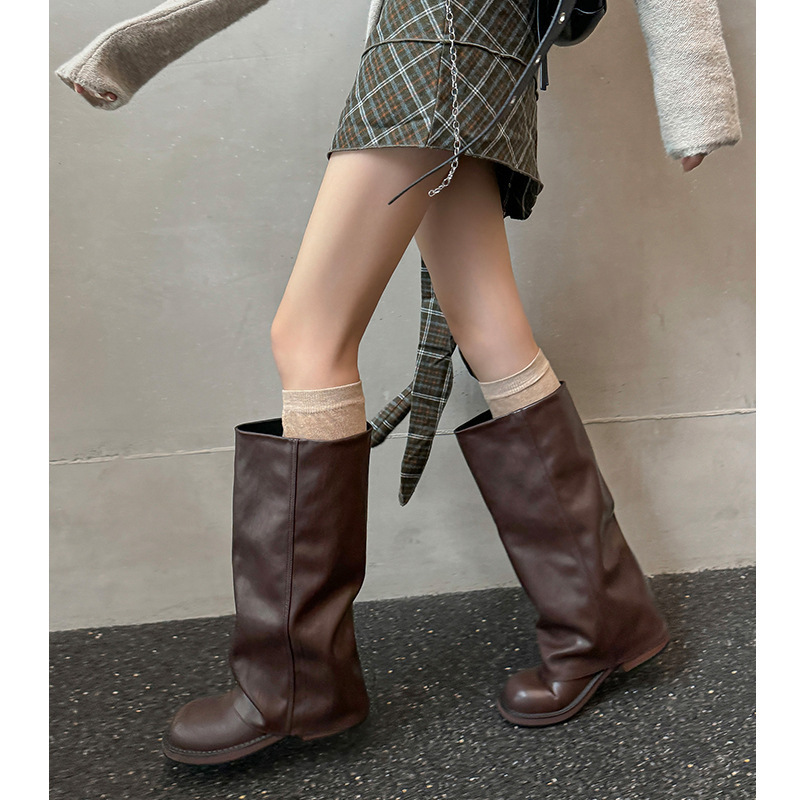 Cowhide High-Shaft Leather Boots, picture 4 of 4