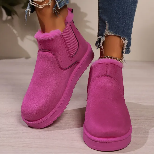 Women's Thick Fleece lined Winter Boots Cotton padded Shoes Red - Shop at LoveMi