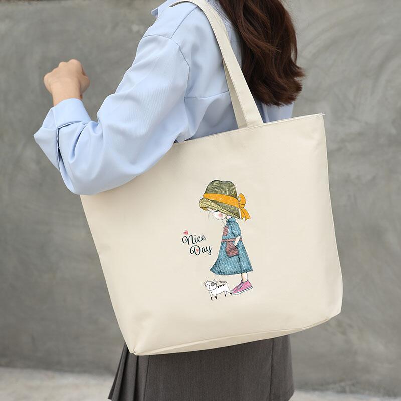 Women's Canvas Bag New Shoulder Handbag Student Tote One Piece — foto 14