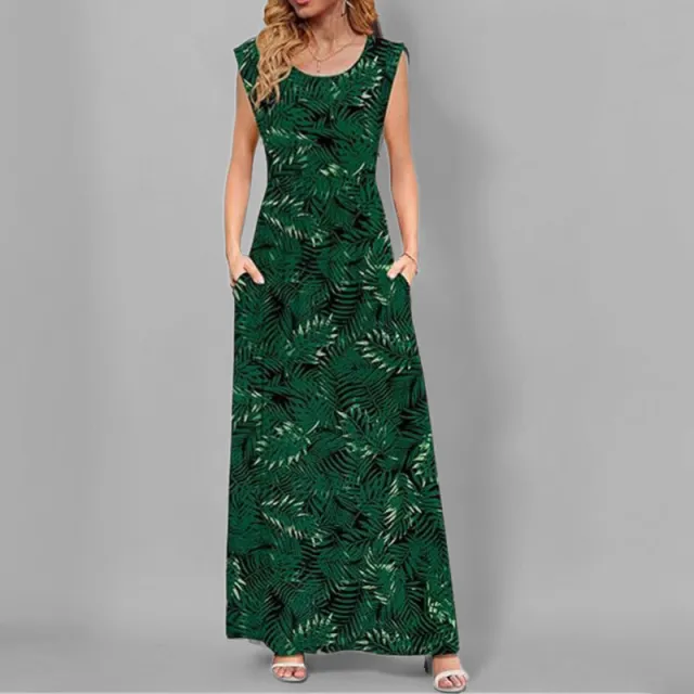 Commute Minimalist High Waist Women's Dress Green Leaf Black - Shop at LoveMi