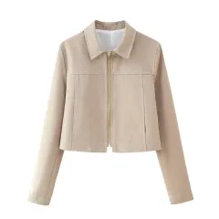 Summer New Casual Herringbone Pattern Long Sleeve Coat Straight-leg Pants Suit - Top-M - View 1