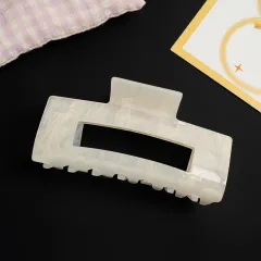 Colourful Light Swept Claw Clip Large 10cm - Bright White - View 1