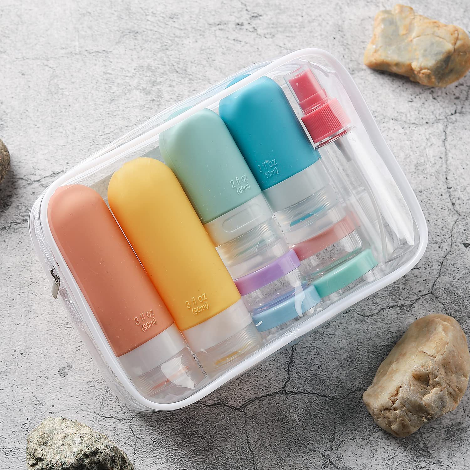 Set de flacons de voyage 16 pièces — Bouteilles silicone réutilisables 3