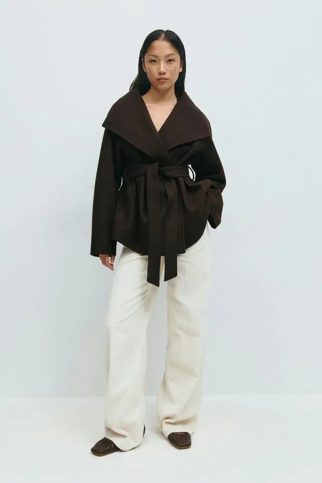 Autumn And Winter High grade Mid length Thick Woolen Coat Brown - Shop at LoveMi