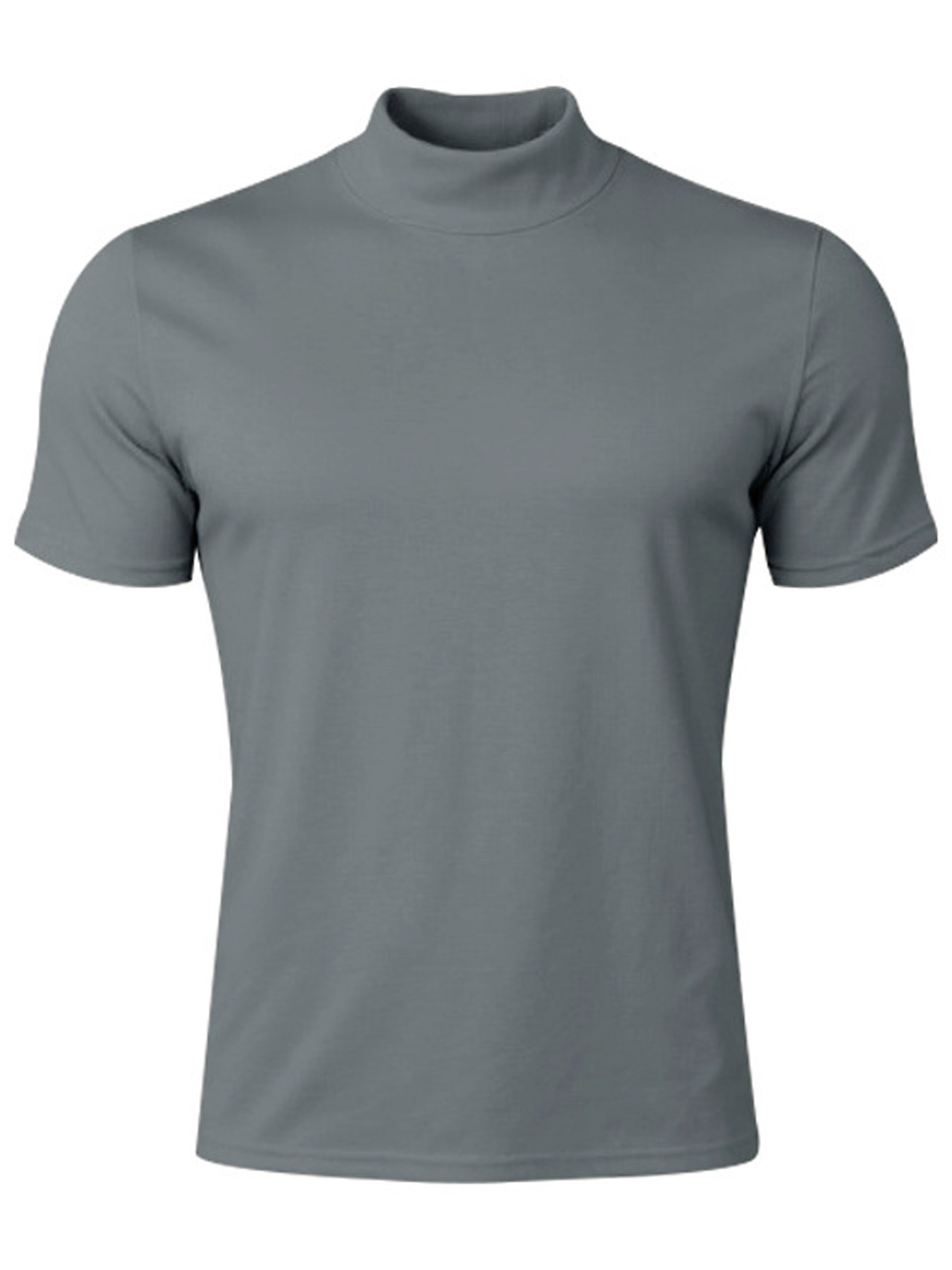 Mens Stretch Slim-Fit Turtleneck Short-Sleeve T-Shirt