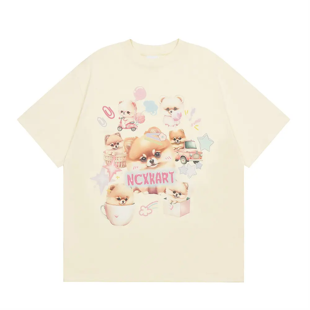 Creative Puppy Printed Short Sleeve