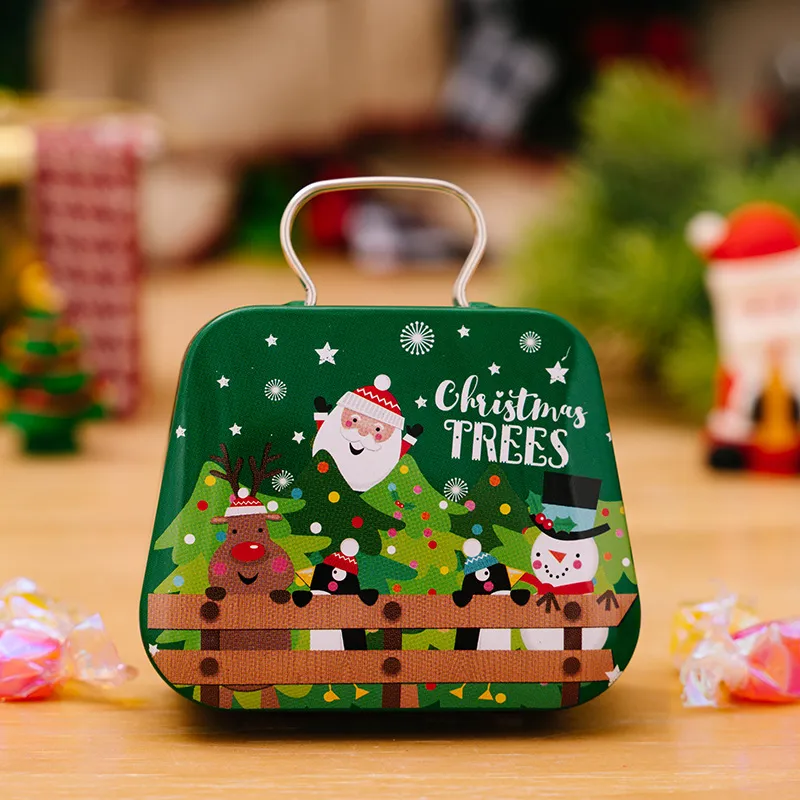 Christmas Decoration Supplies Tinplate Handbag Candy Box - Christmas Mini Handbag B