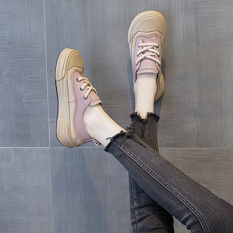 Women’s Fashion Leather Casual Platform Sneakers