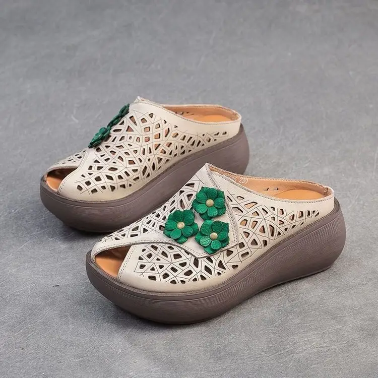Summer Retro Ethnic-style Thick-soled Breathable Shoes