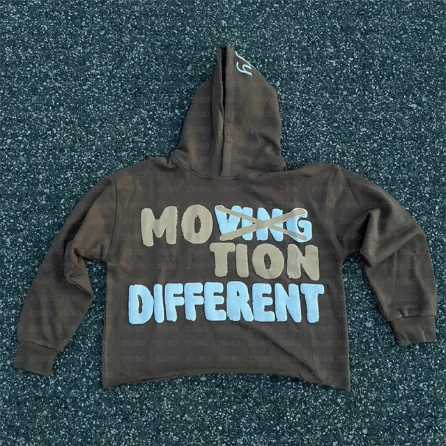 Hip Hop Gothic Style Hoodie Letter Print Sweatshirt Brown - Shop at LoveMi