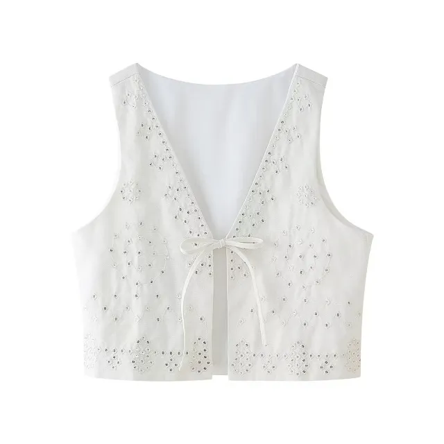 Personalized Fashionable Sequins Embroidered Waistcoat Vest Coat White Vest - Shop at LoveMi