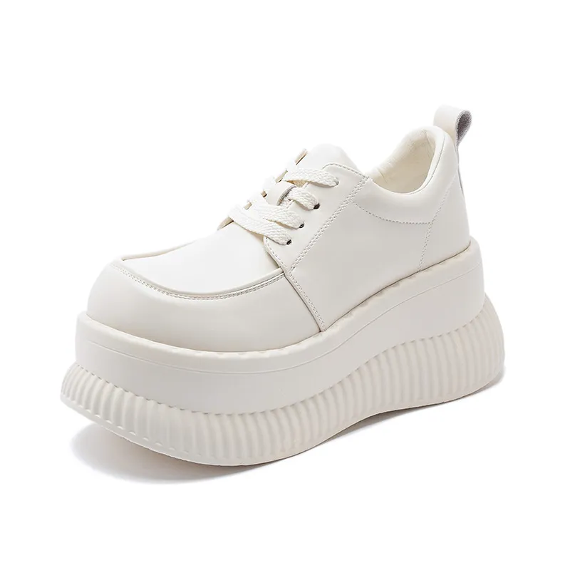 Platform Loafers Women's All-match British Style - Beige