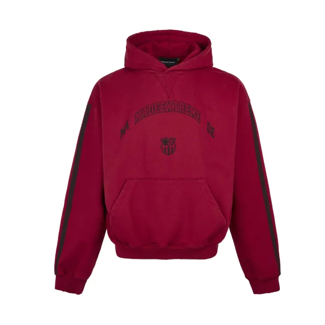 Heavy Terry Hook Retro Alphabet Loose Sports And Leisure Hooded Sweater Red - Shop at LoveMi