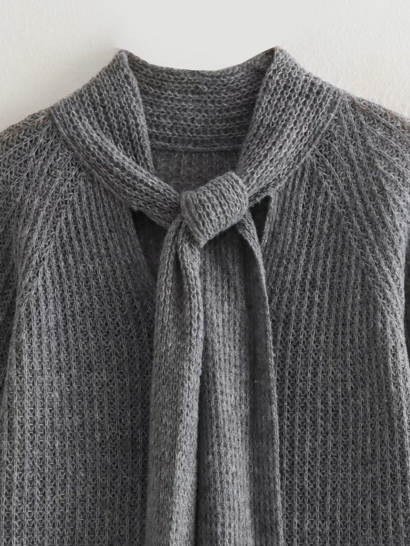 Women's Fashion Bowknot-decorated Hollow Sweater