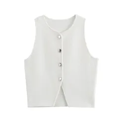 Women's New European And American Street Style Polyester Sweater - White - View 1