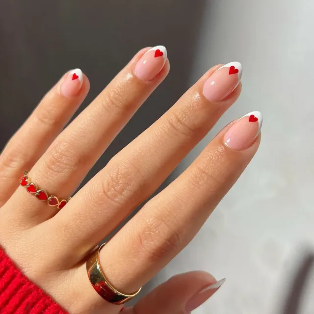 Simple White Wear Nail Tip Red Love Jp3638 - Shop at LoveMi