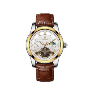 Silver Bezel with Black Leather Strap