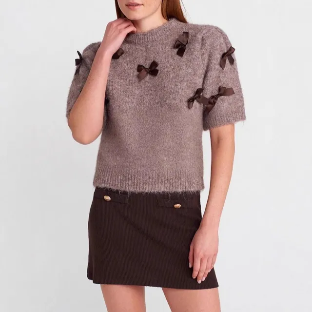 Solid Color Mid length Long Sleeve Top Camel - Shop at LoveMi