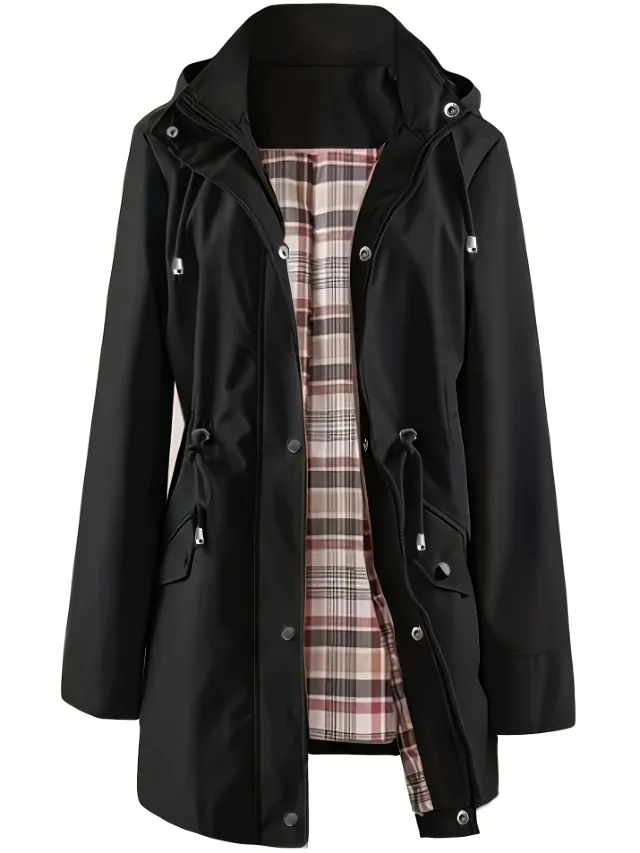 Women's Outdoor Sports Lightweight Hoodie Cinched Coat Black - Shop at LoveMi
