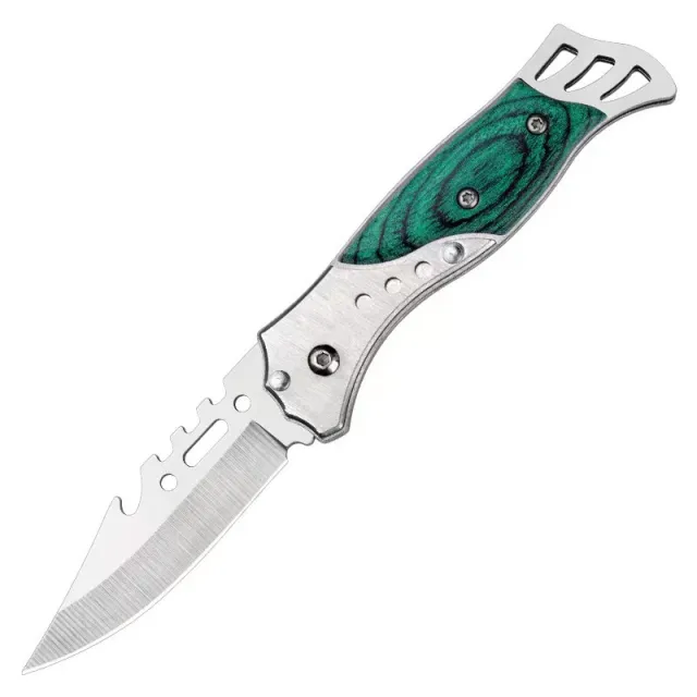 Cross border Outdoor Folding Box Knife Camping Portable Self defense A Folding Knife High Hardness 4 Sea Gula Green - Shop at LoveMi