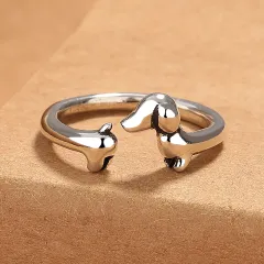 Creative Instagram Style Small Dachshund Ring For Women With Vintage Craft - Yr719 Dachshund - View 1