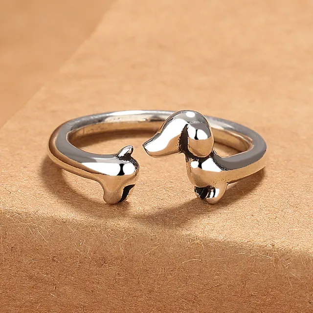 Creative Instagram Style Small Dachshund Ring For Women With Vintage Craft Yr719 Dachshund - Shop at LoveMi