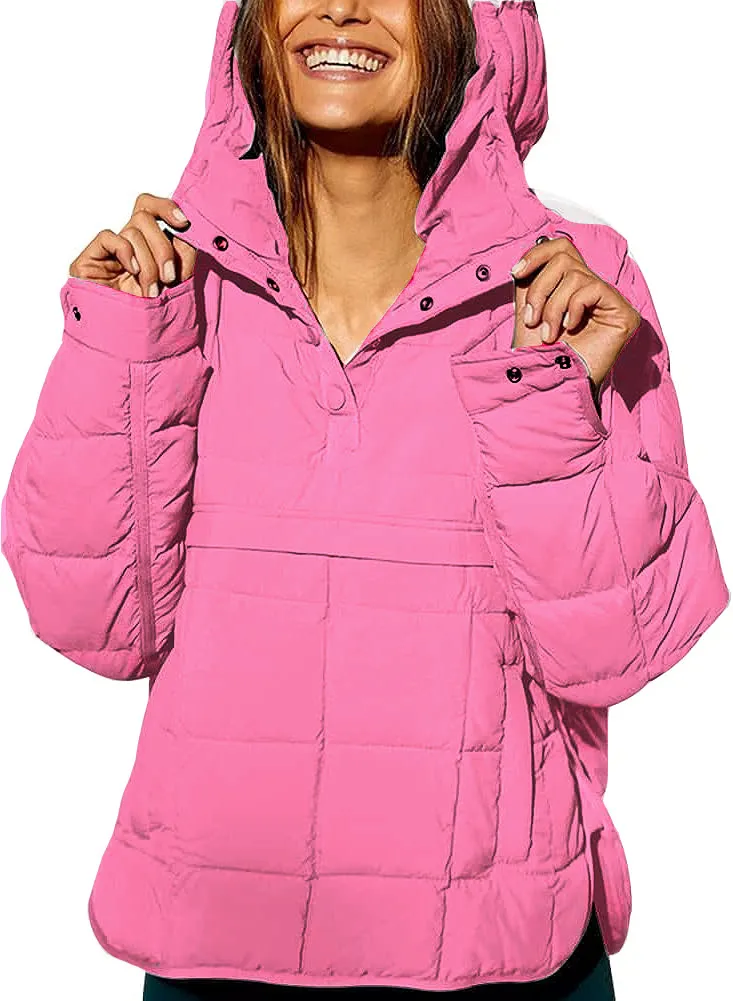 Hooded Cotton Coat Jacket Women - Glittering Powder-Xxxl