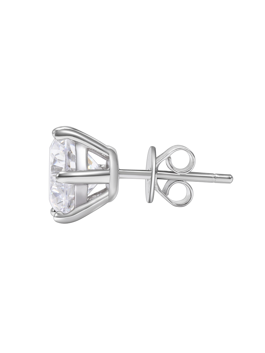 Sterling Silver Zircon Stud Earrings Men And Women Hip Hop Trend
