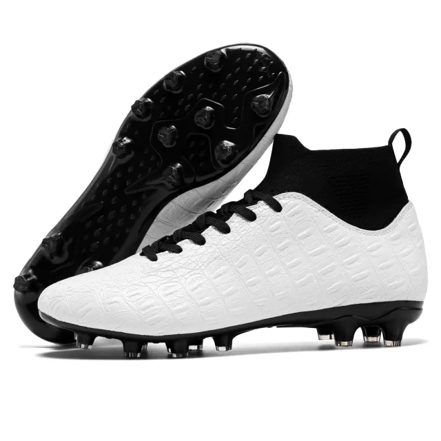 Football Men's High top Foot Sock Training Shoes White - Shop at LoveMi