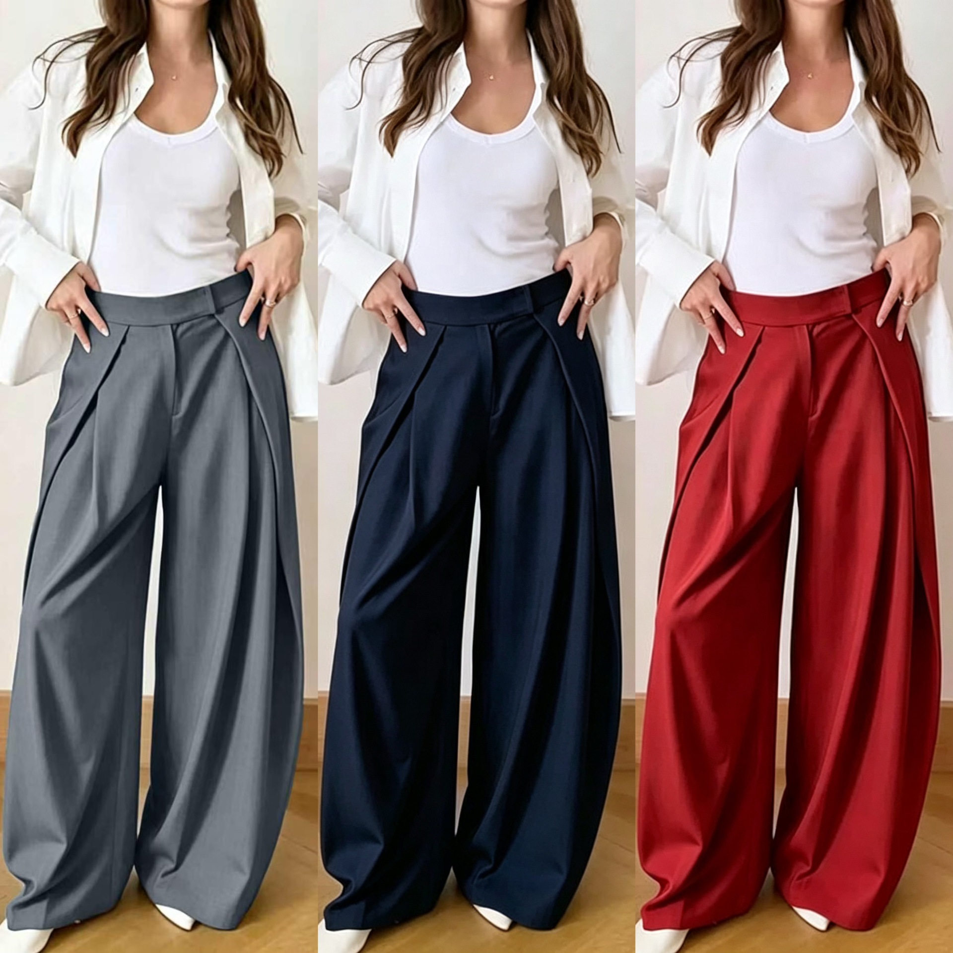Women's Wide-leg Fashionable Casual Trousers