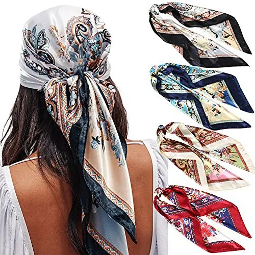 Square Printing Real Silk Scarf 018 Style - Shop at LoveMi