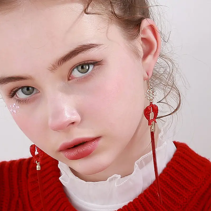 Women's Fashion Lantern Carp Long Earrings