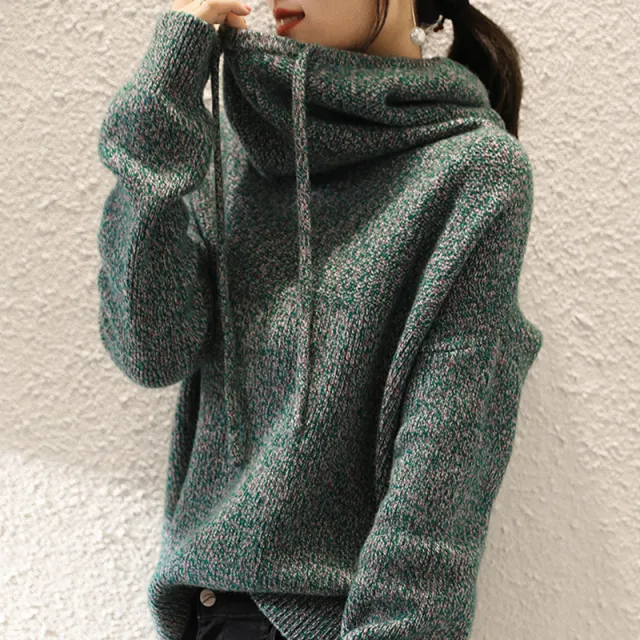 Winter New Solid Color Loose Thick Knitwear Top Green - Shop at LoveMi