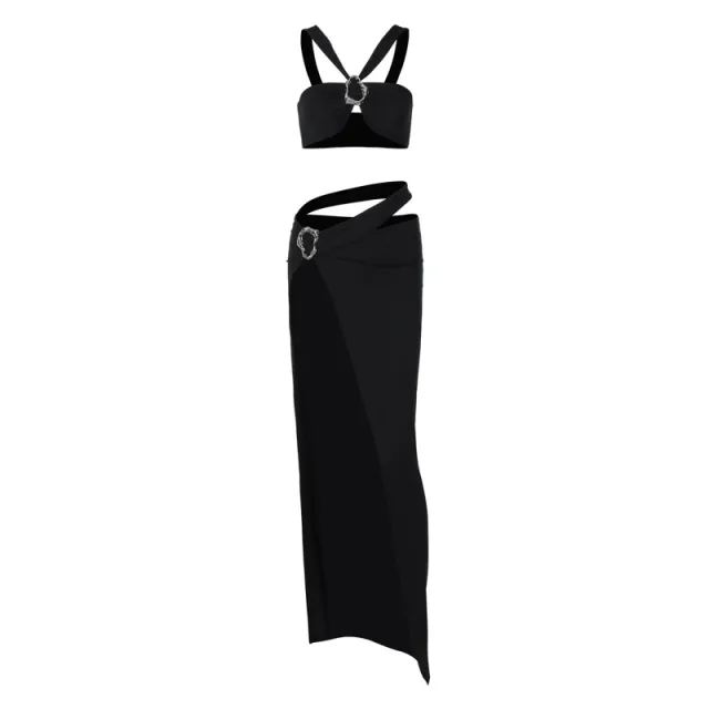 Autumn New Sexy Camisole Slim Skirt Suit Black - Shop at LoveMi