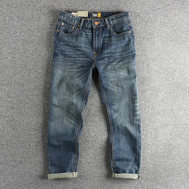 Men's Casual Retro Pocket Straight Jeans